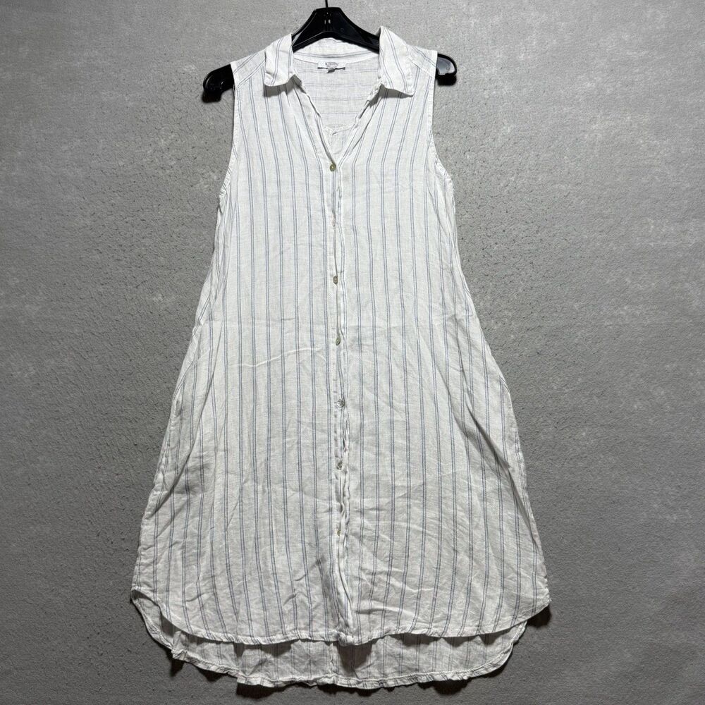 Rosemarine Dress Women’s Small S Striped Linen Midi Shift Minimalist Lagenlook